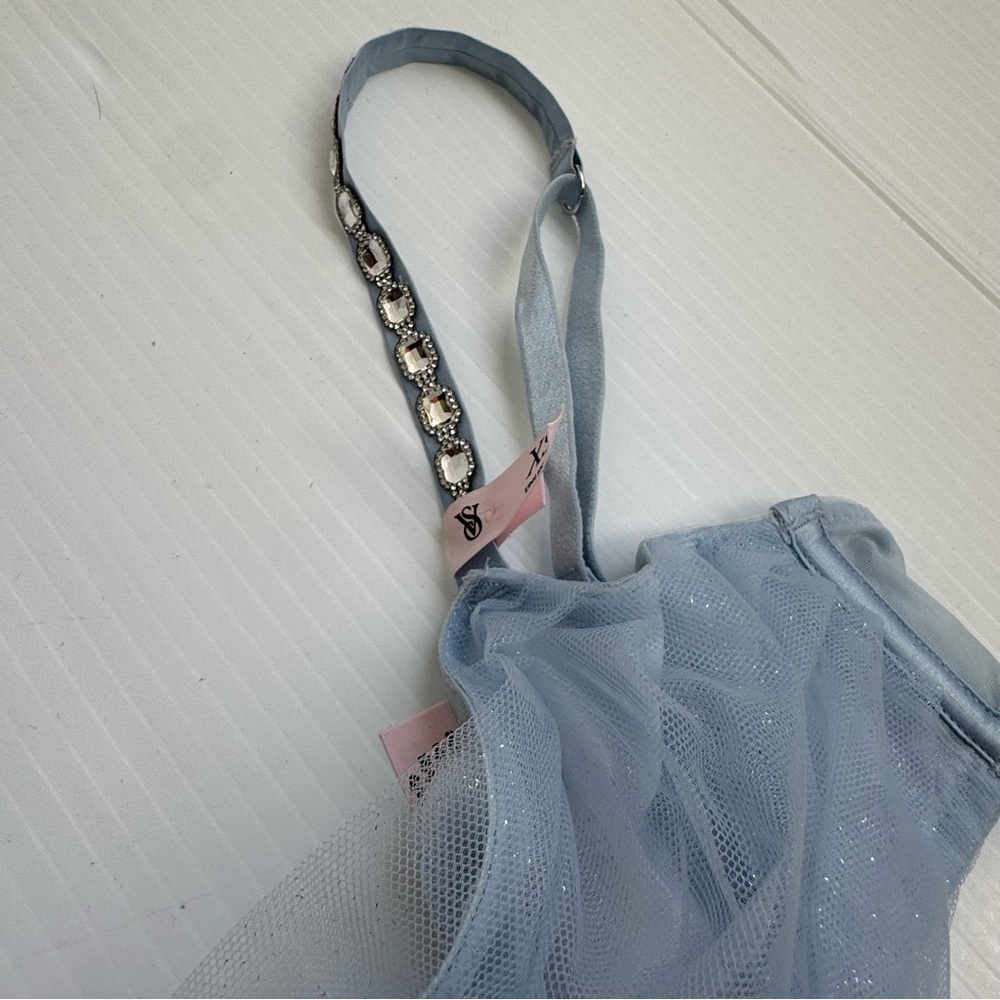 Victoria's Secret twinkle cameo Light Blue Tulle Bralette size XS baby blue - Picture 6 of 11